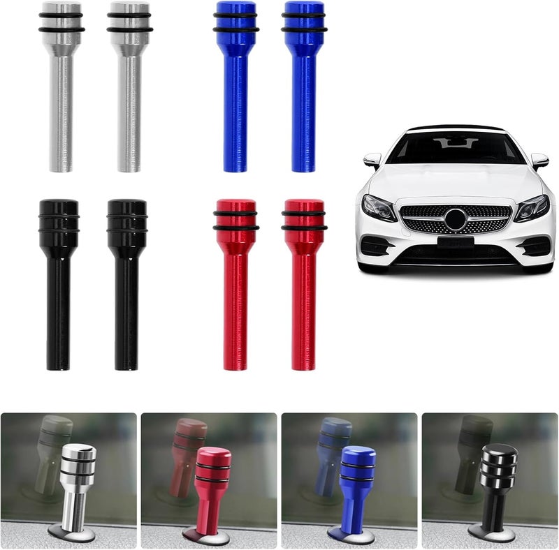 SWQS 4 PCS Car Door Lock Knobs, Aluminum Alloy Automotive Inner Door Lock Pull Pins Replacement, Universal Auto Lift Bolt Cover Cap, Car Decorative Accessories for Cars, SUVs, Trucks (Black) - Image 3